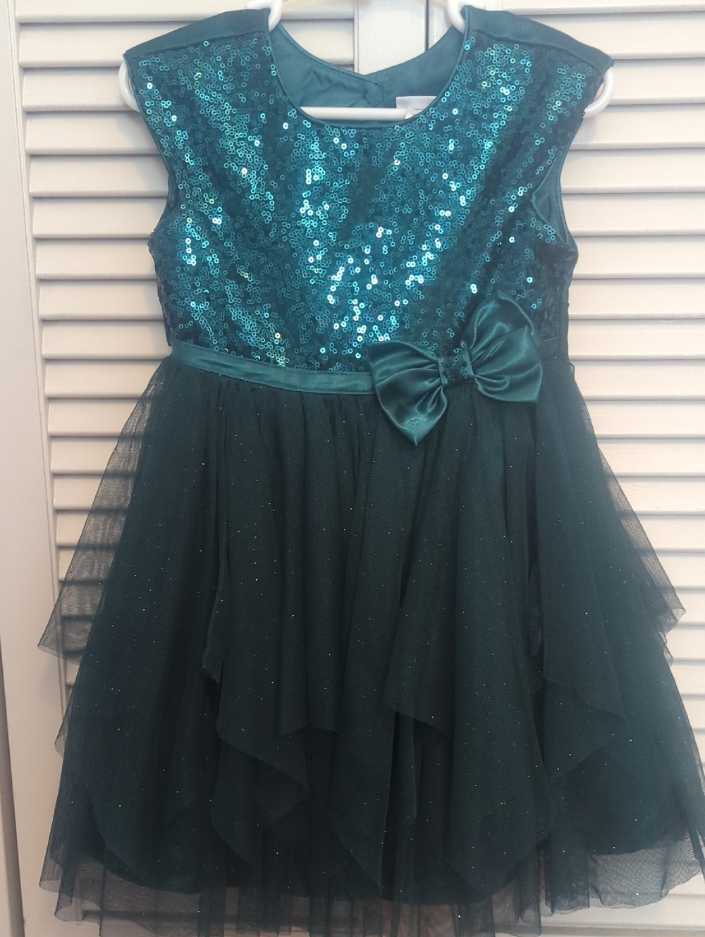 Jona Michelle Emerald Sequin Tulle Dress